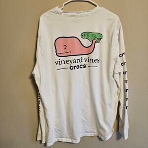 Vineyard Vines x Crocs White Long Sleeve Pocket Tee XL